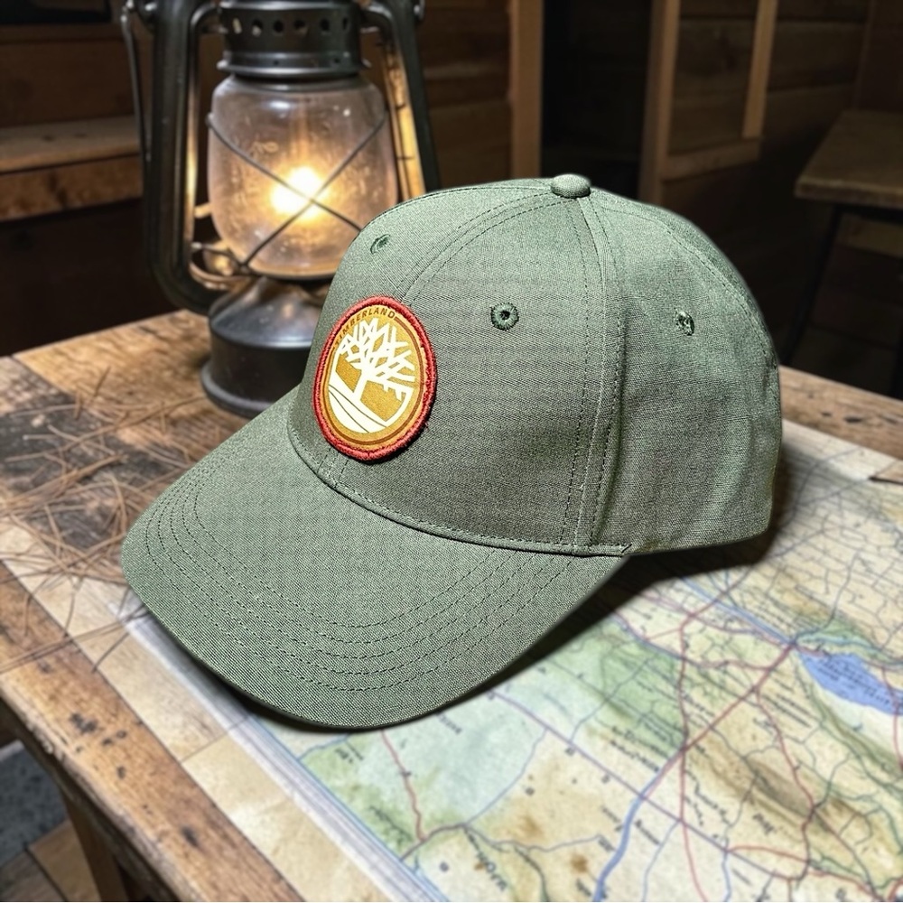 Timberland Men’s Hunter Green Canvas Baseball Cap Hat Sz OS